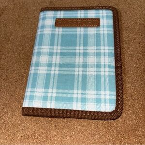 3/$15 Plaid Passport Holder Blue Gingham